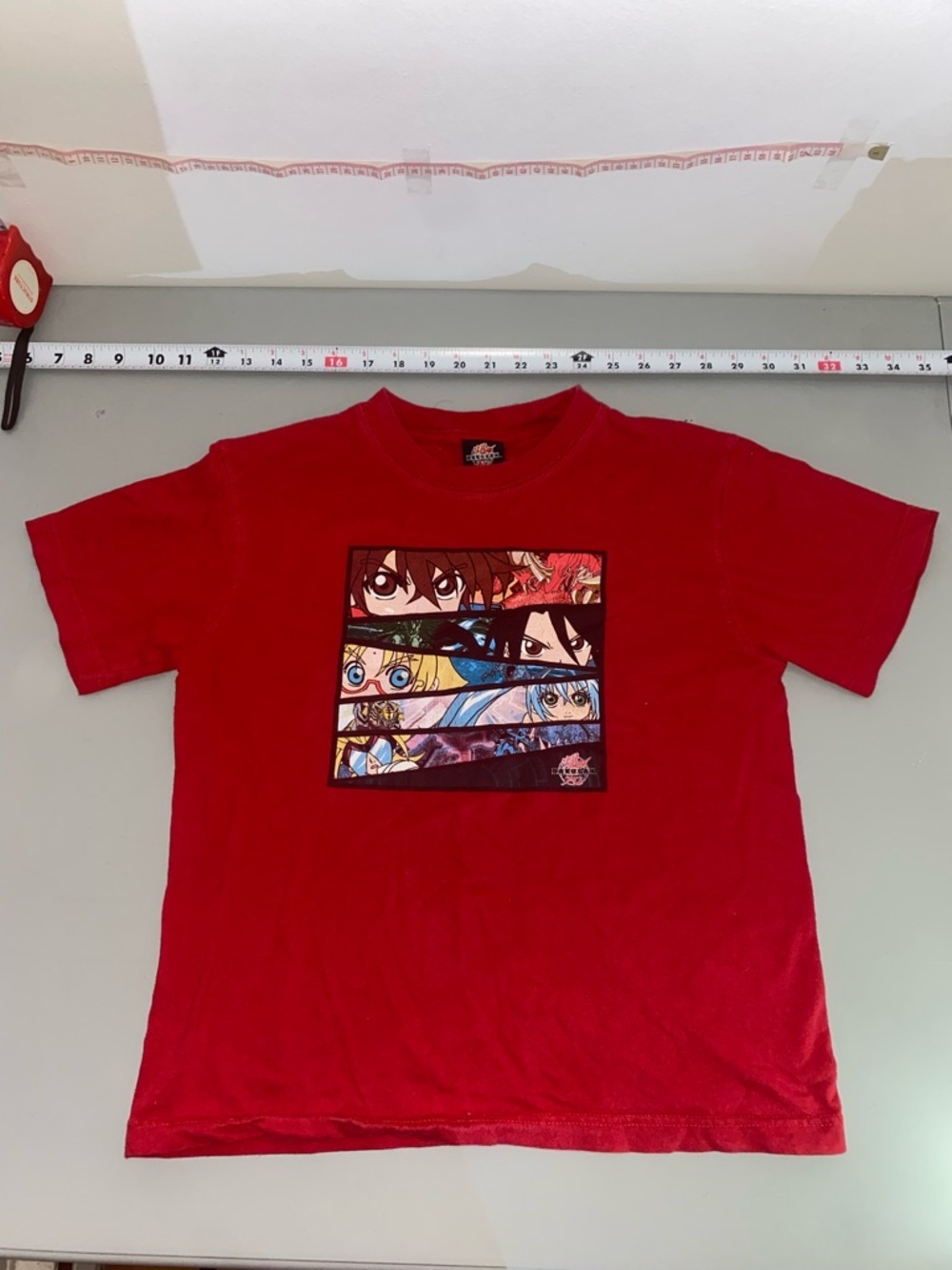 Bakugan Y2K Vintage Red Anime Graphic Kids T-Shirt 100% Cotton